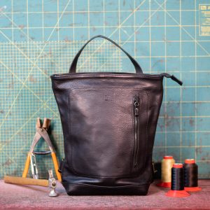 MINIMAL BACK SACK - Vacchetta volontata nera