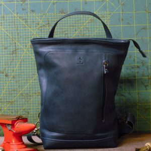 MINIMAL BACK SACK - Vacchetta vacchetta color blu marine