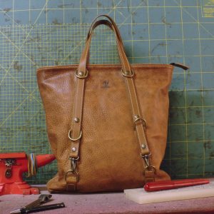 Tribag pezzo unico vacchetta invecchiata base cuoio