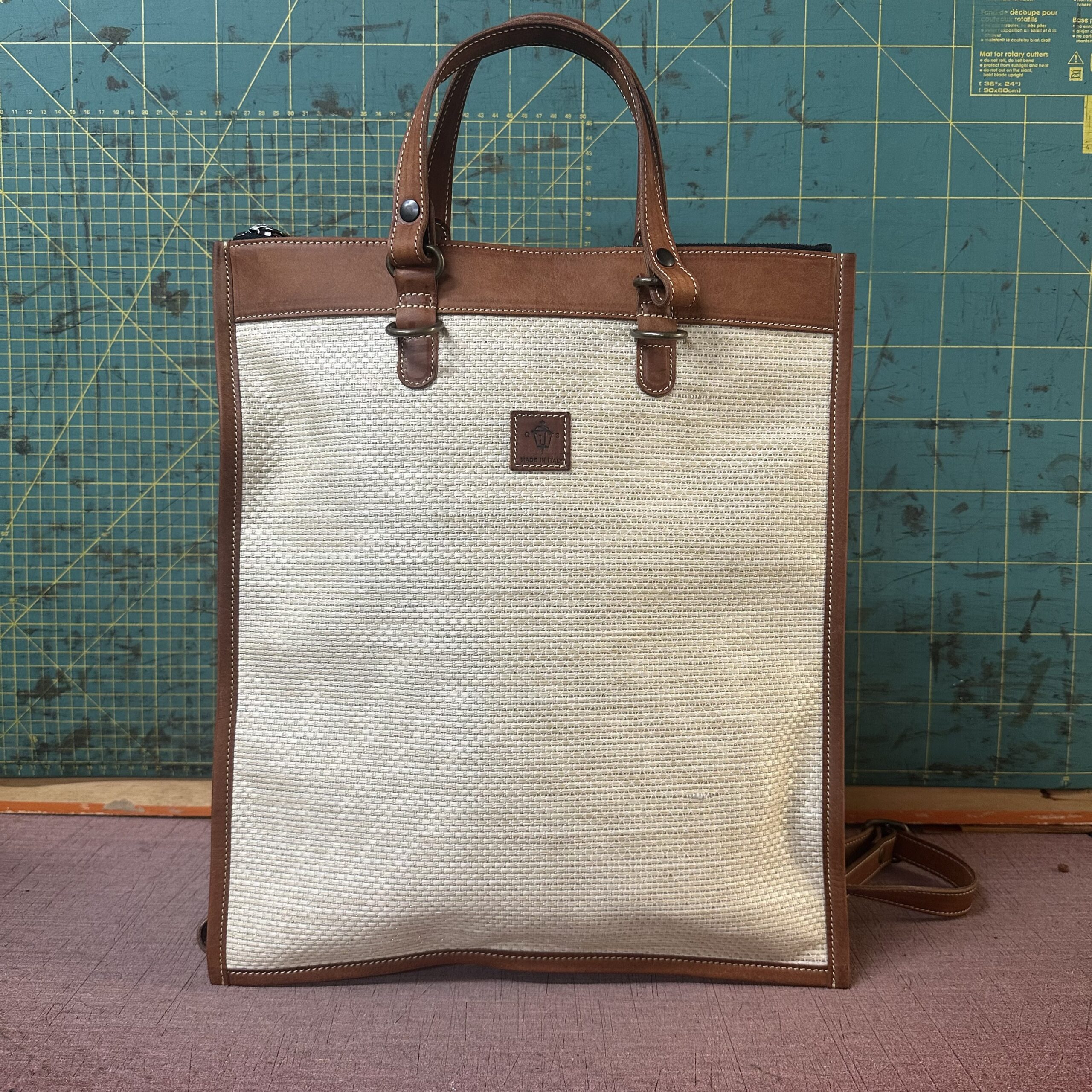 Tascona Estiva Rafia bianca intreccio lino e lurex