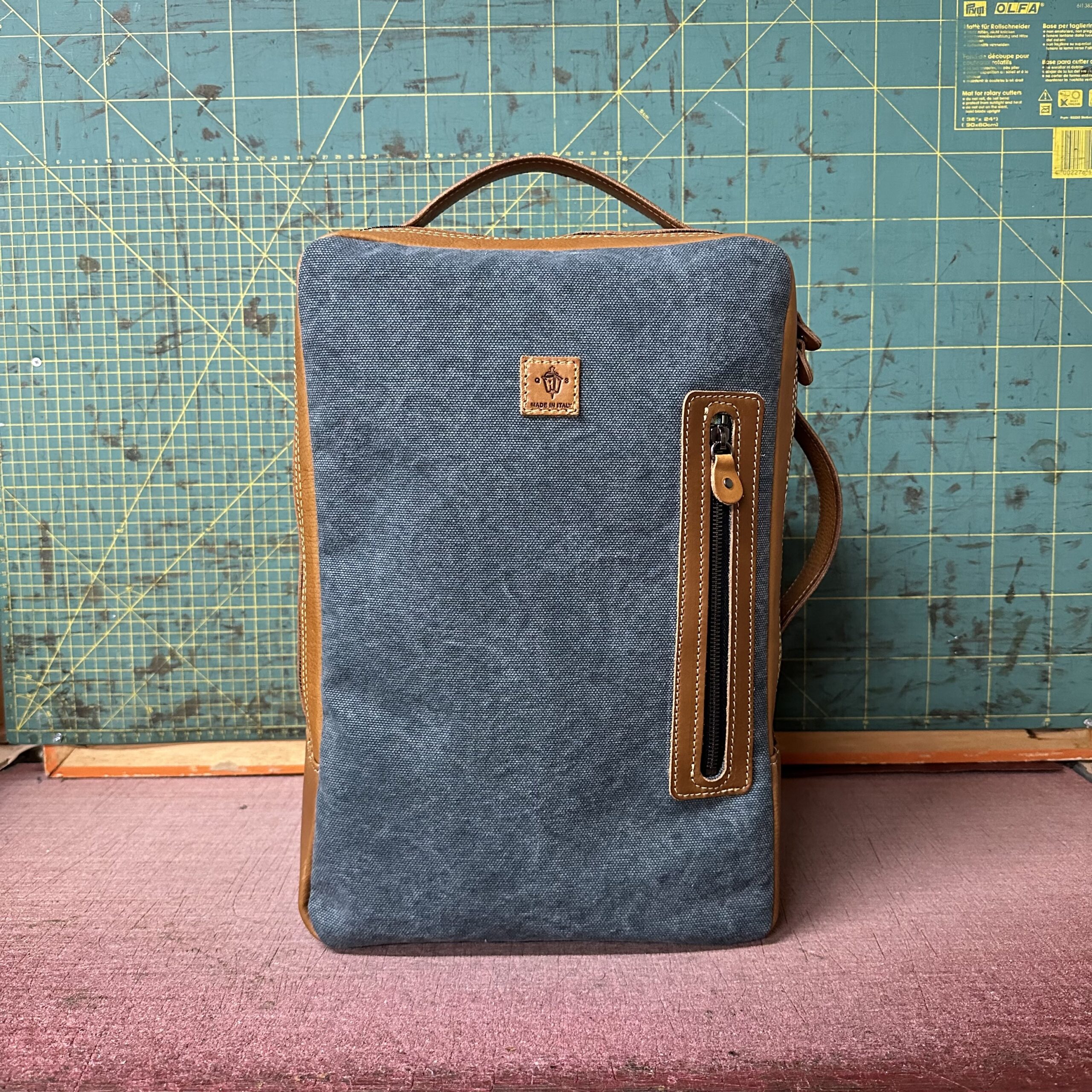 B.PACK 15" in Tela Olona Aviazione e Cuoio