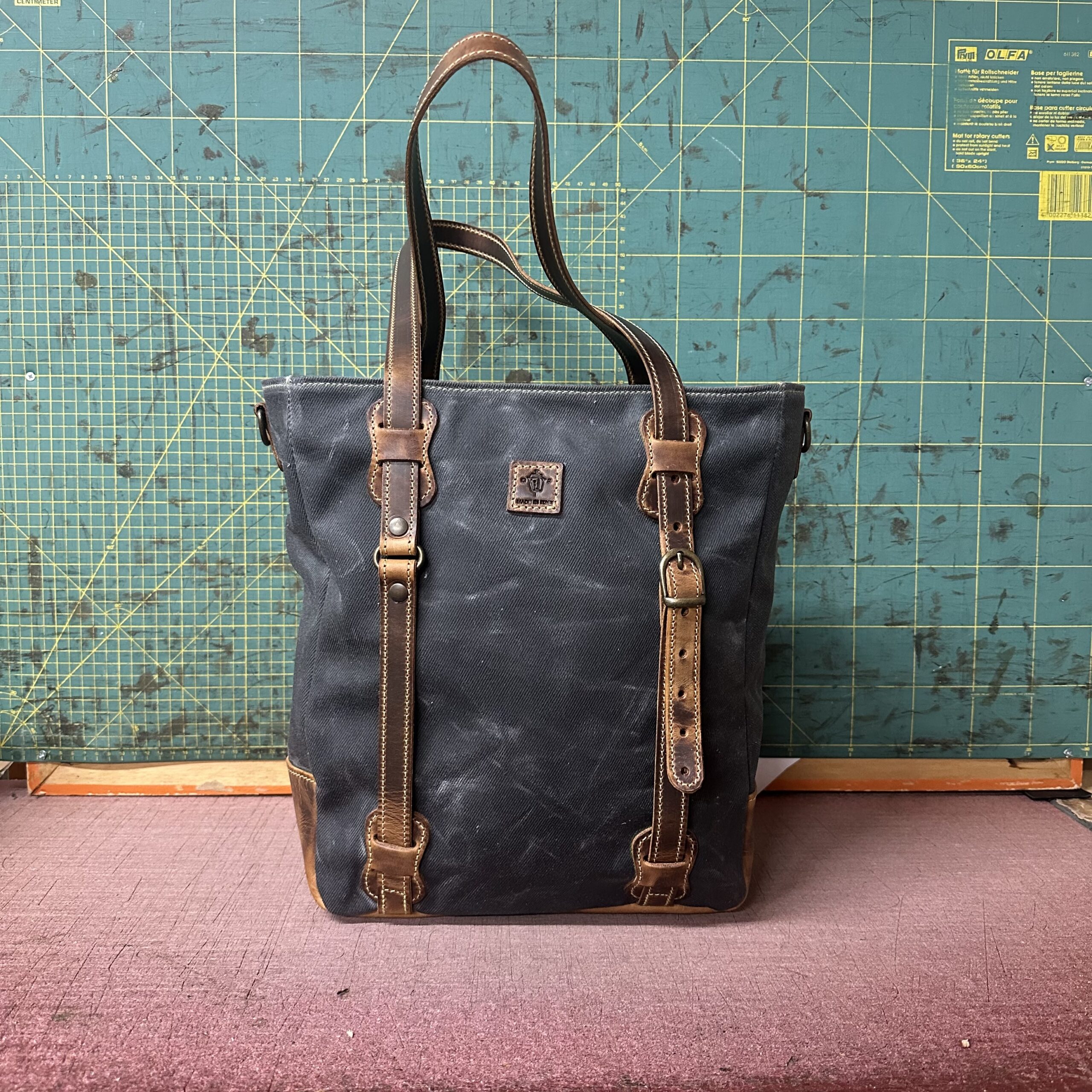 Ottava Cotone Cerato Grigio e Vacchetta cuoio Pull-up