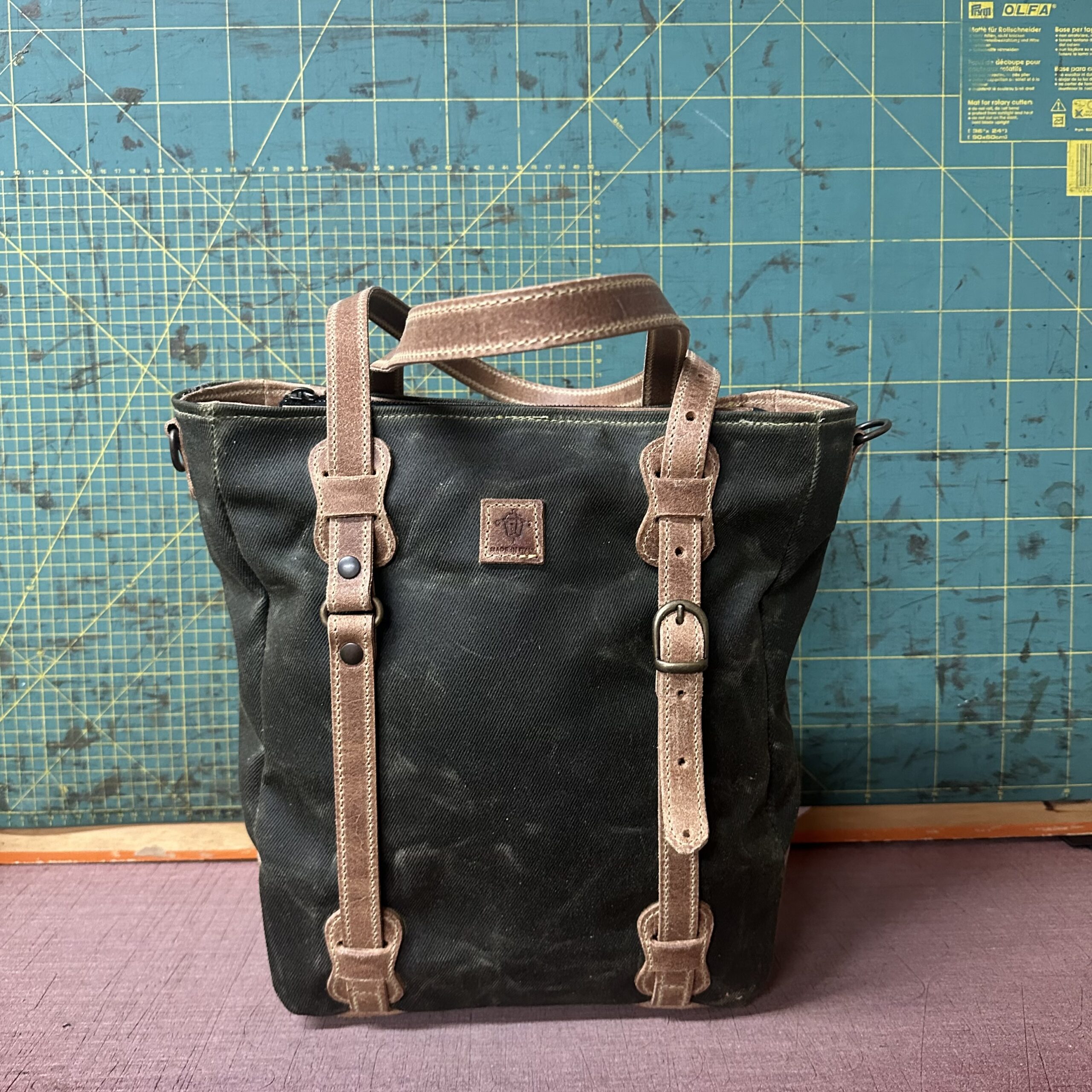 Ottava Cotone Cerato Verde Militare e Crosta naturale effetto invecchiato