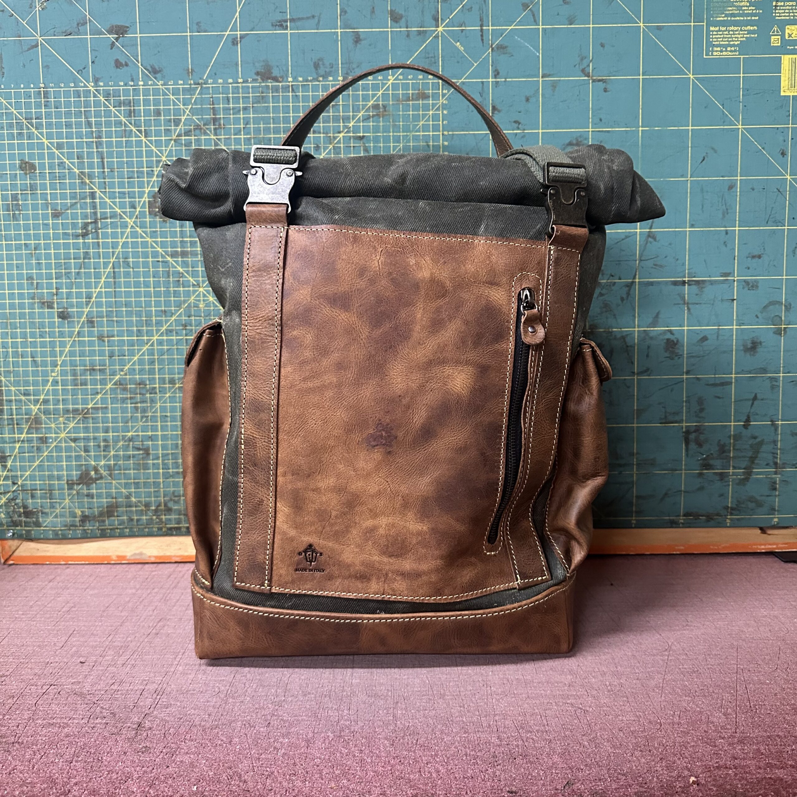 Rollracer Avventura cotone cerato verde militare e vacchetta Sfumata!