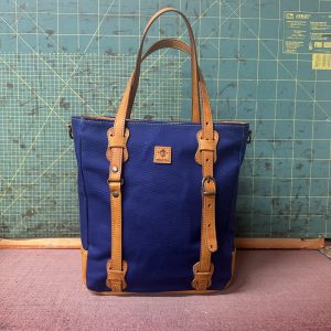 OTTAVA Tela Olona Blu oltremare e Vacchetta Miele Crust